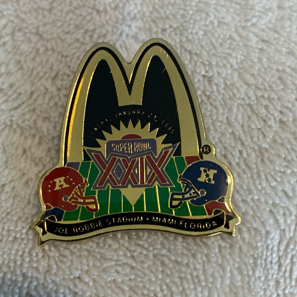 Super Bowl XXIX Commemorative McDonald’s Employee Pin Vintage 1995